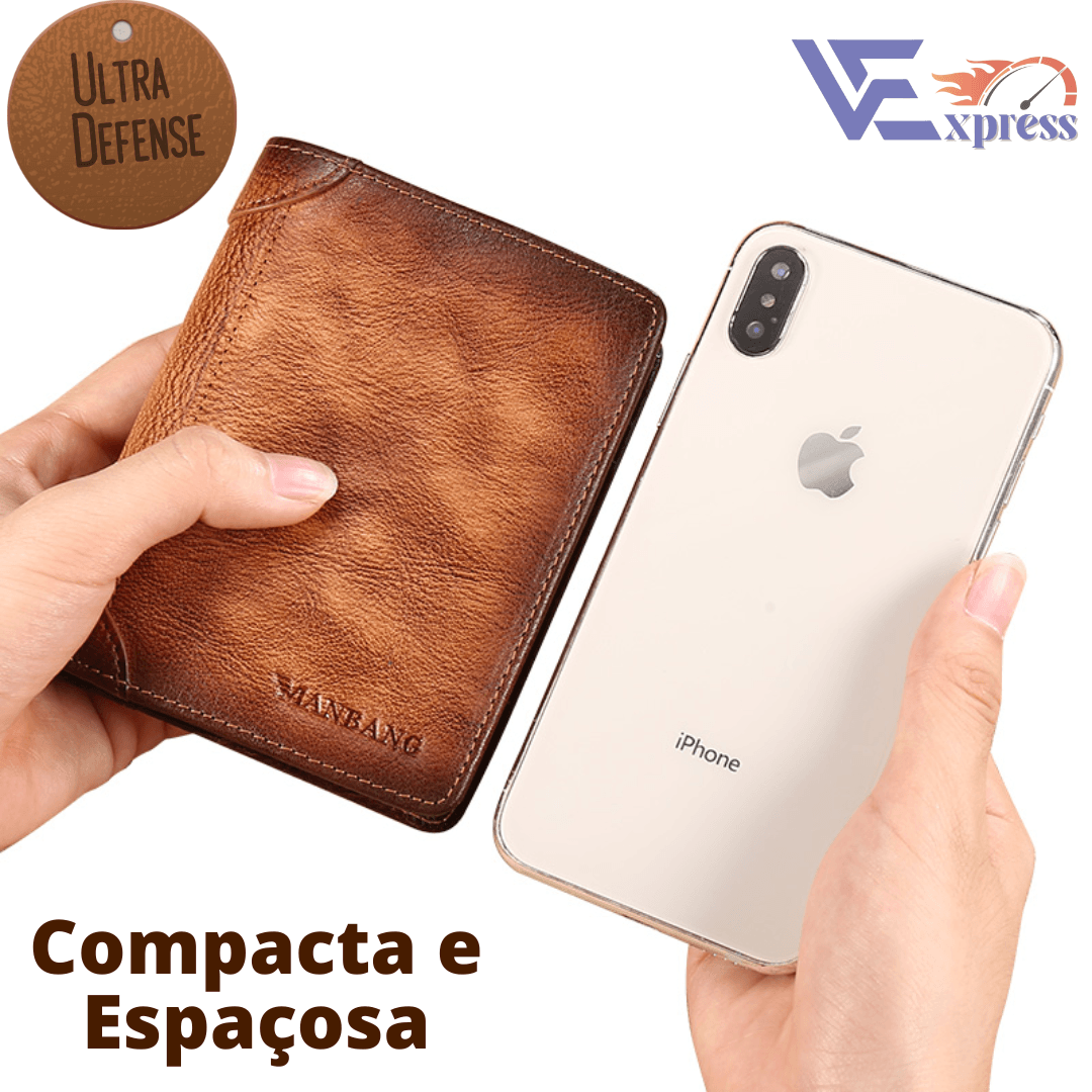 Carteira Masculina em Couro ULTRA DEFENSE - AntiFurto RFID - Lojas Promorin