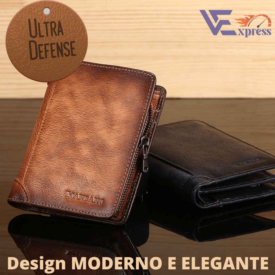 Carteira Masculina em Couro ULTRA DEFENSE - AntiFurto RFID - Lojas Promorin