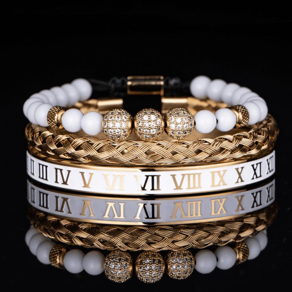 Conjunto de 3 Pulseiras ROYAL MARFIN Banhada a Ouro- SUPER PROMOÇÃO de LANÇAMENTO (Últimas Unidades) - Lojas Promorin