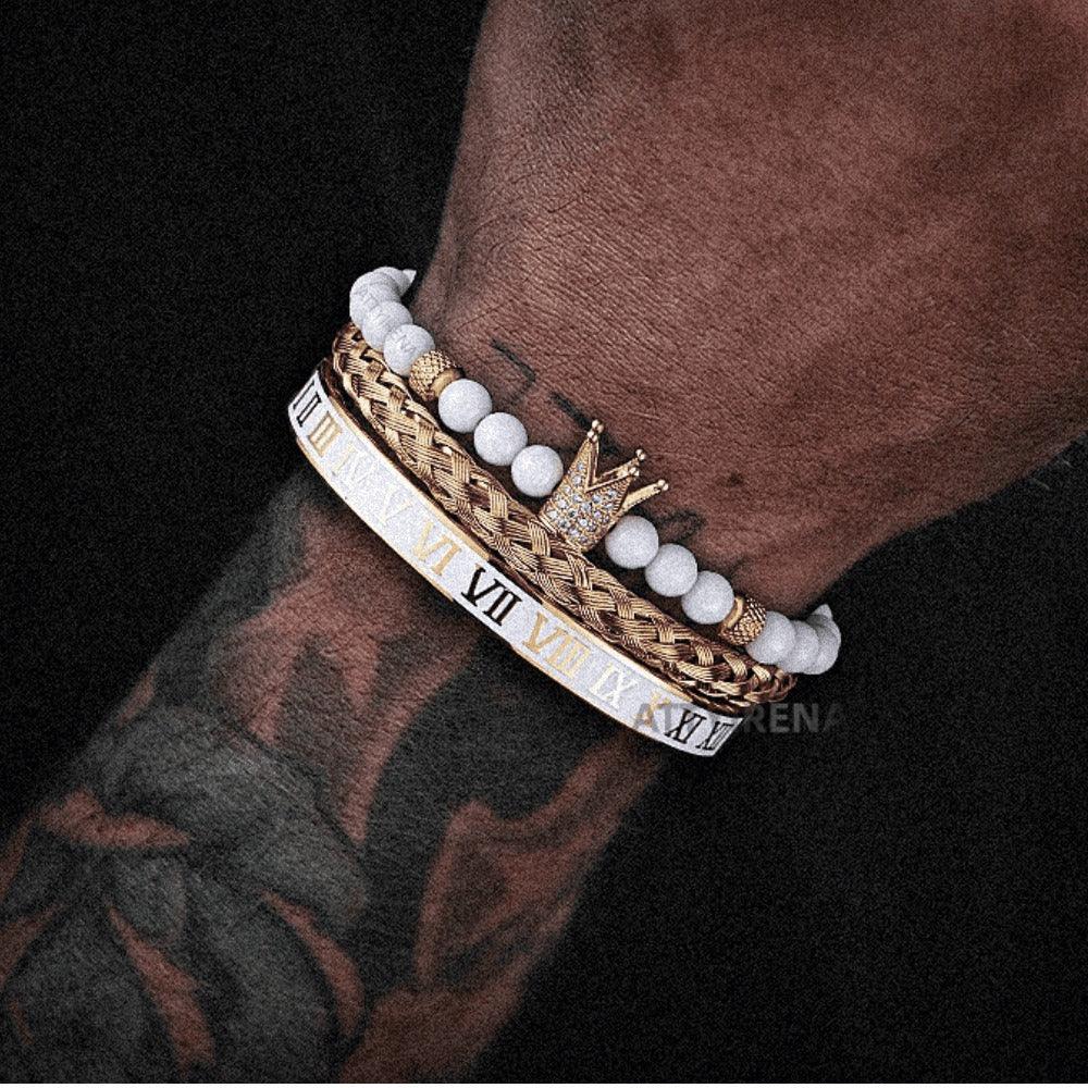Conjunto de 3 Pulseiras ROYAL MARFIN Banhada a Ouro- SUPER PROMOÇÃO de LANÇAMENTO (Últimas Unidades) - Lojas Promorin