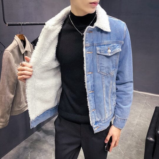 Jaqueta Jeans Oversized Masculina - Forrada com Lã