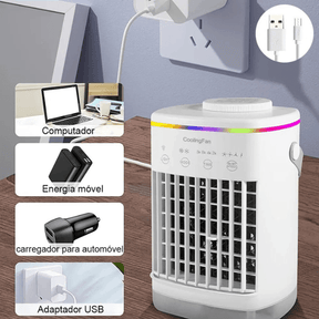 Ar Condicionado Portátil Mini USB - Potente e Silencioso IceCool - Lojas Promorin
