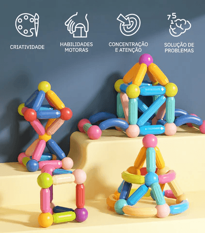Blocos de Construção Magnéticos para Crianças - Constru Kids® - Lojas Promorin