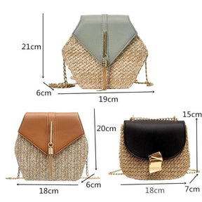 Bolsa Transversal de Palha Hexagonal - Lojas Promorin
