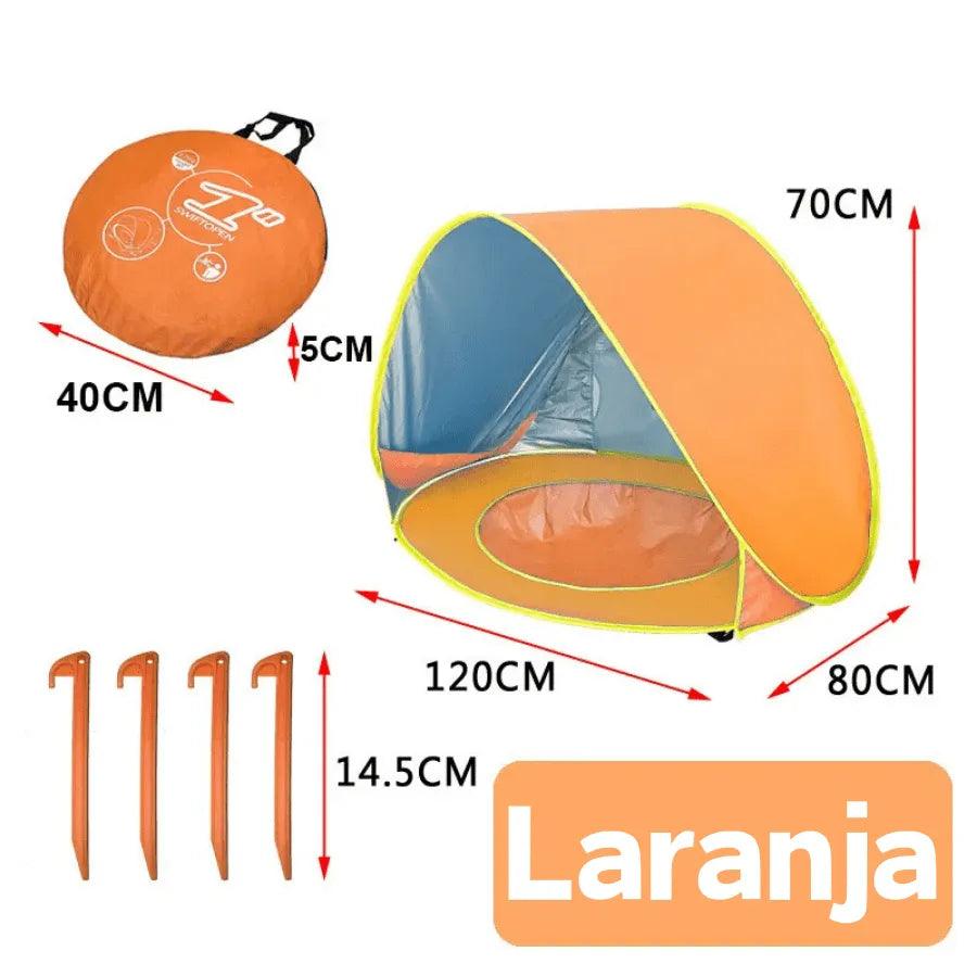 Cabana Infantil Com Piscina Para Praia PROTEÇÃO TOTAL - Os Melhores Momentos Na Praia Estão Por Vir! - Lojas Promorin