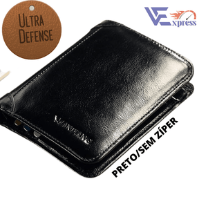 Carteira Masculina em Couro ULTRA DEFENSE - AntiFurto RFID - Lojas Promorin