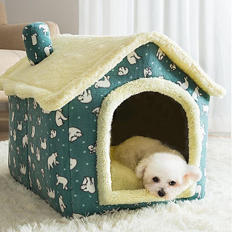 Casa para Cachorros e Gatos com Caminha - Pet Bed House - Lojas Promorin
