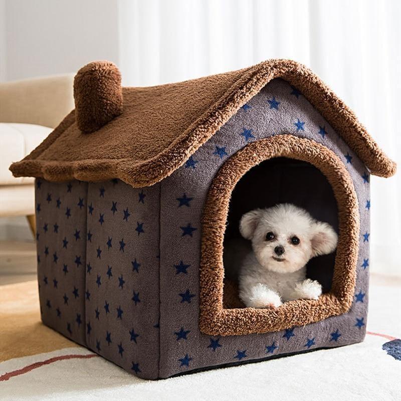 Casa para Cachorros e Gatos com Caminha - Pet Bed House - Lojas Promorin