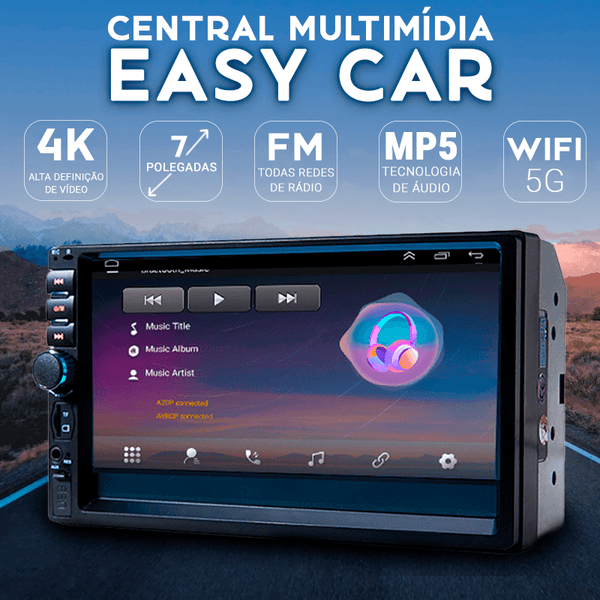Central Multimídia Universal 7 Polegadas Wifi Gps Mp5 Bluetooth 2 Din - EasyCar - Lojas Promorin