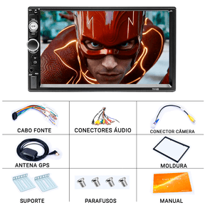 Central Multimídia Universal 7 Polegadas Wifi Gps Mp5 Bluetooth 2 Din - EasyCar - Lojas Promorin