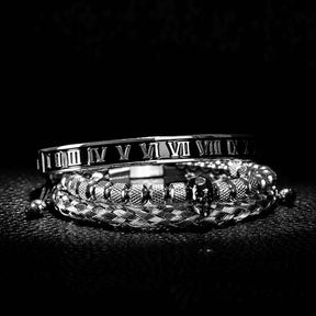 Conjunto 3 Pulseiras Caveira OLD SKULL - Joia em Aço Inoxidável Banhada em Ouro e Prata - SUPER PROMOÇÃO! - Lojas Promorin