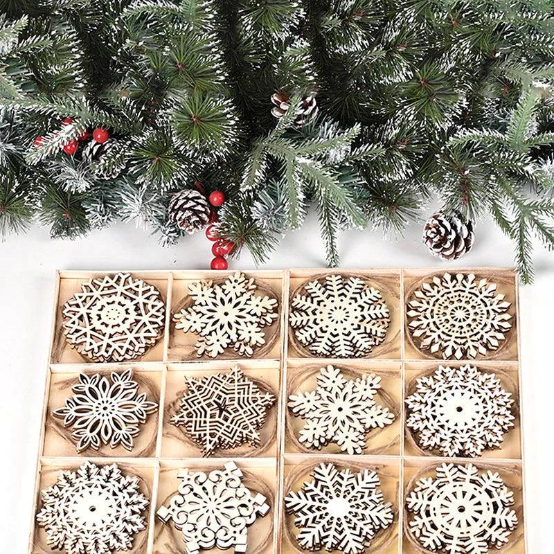 Enfeites para Árvore de Natal Flocos de Neve - Kit com 24 unidades - Lojas Promorin