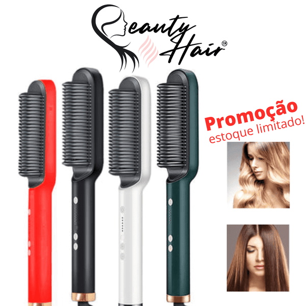 Escova Alisadora 5 em 1 Original BEAUTY HAIR - Modela, Hidrata & Anti-Frizz - Lojas Promorin