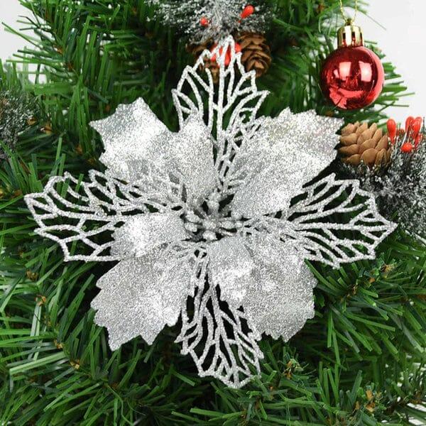 Flores Natalinas Artificiais - Kit com 5 Flores - Lojas Promorin