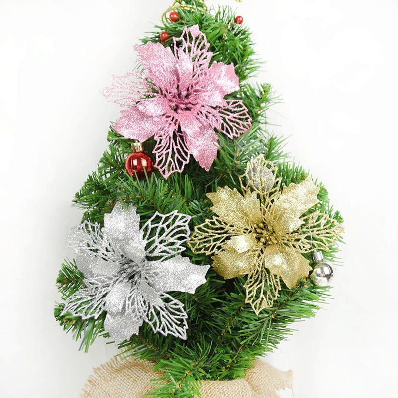 Flores Natalinas Artificiais - Kit com 5 Flores - Lojas Promorin