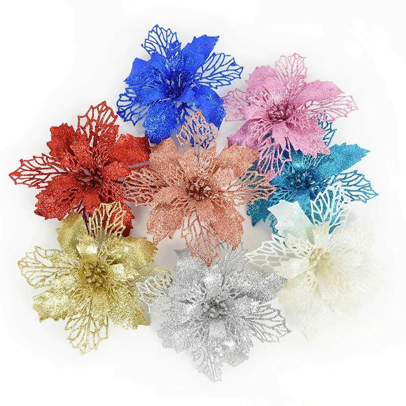 Flores Natalinas Artificiais - Kit com 5 Flores - Lojas Promorin