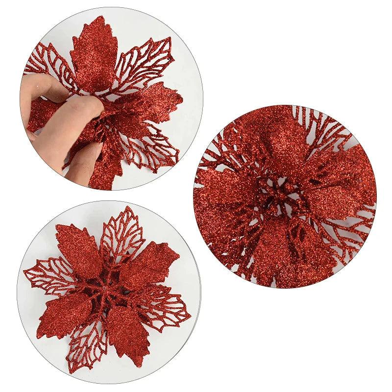Flores Natalinas Artificiais - Kit com 5 Flores - Lojas Promorin