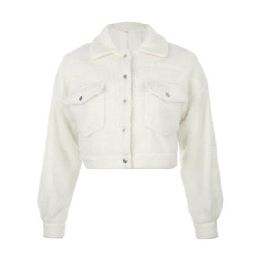Jaqueta Cropped Peluciada - Lojas Promorin