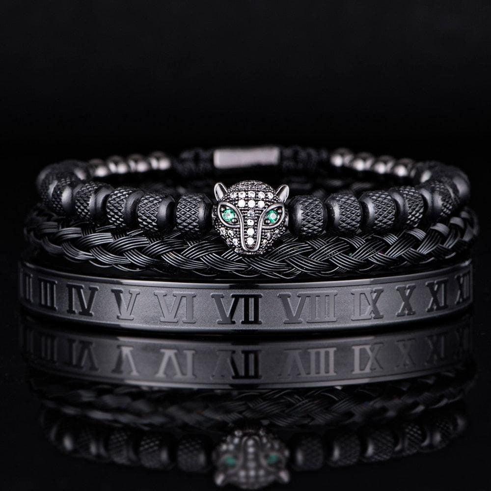 Kit de 3 Pulseiras LUXURY PANTHER - Aço Inox banhadas a Ouro e Prata Cravejadas com Cristais De Zircônia [Últimas peças em promoção!] - Lojas Promorin