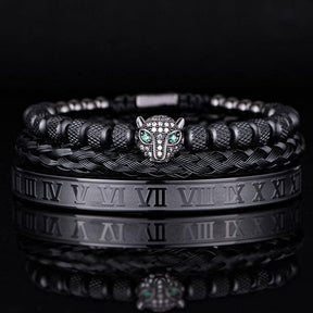 Kit de 3 Pulseiras LUXURY PANTHER - Aço Inox banhadas a Ouro e Prata Cravejadas com Cristais De Zircônia [Últimas peças em promoção!] - Lojas Promorin