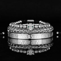 Kit de 3 Pulseiras LUXURY PANTHER - Aço Inox banhadas a Ouro e Prata Cravejadas com Cristais De Zircônia [Últimas peças em promoção!] - Lojas Promorin