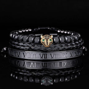 Kit de 3 Pulseiras LUXURY PANTHER - Aço Inox banhadas a Ouro e Prata Cravejadas com Cristais De Zircônia [Últimas peças em promoção!] - Lojas Promorin