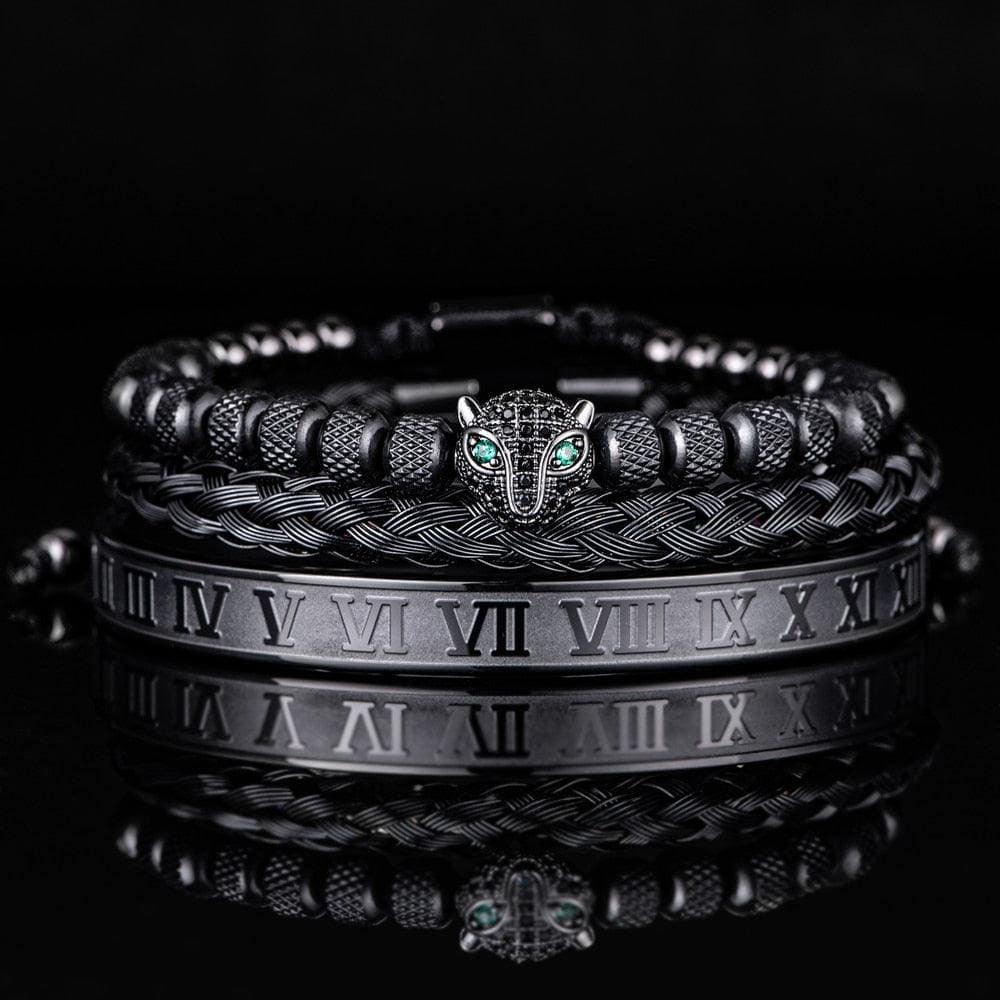 Kit de 3 Pulseiras LUXURY PANTHER - Aço Inox banhadas a Ouro e Prata Cravejadas com Cristais De Zircônia [Últimas peças em promoção!] - Lojas Promorin