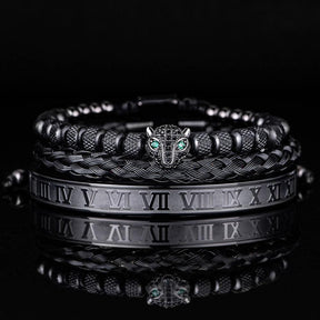 Kit de 3 Pulseiras LUXURY PANTHER - Aço Inox banhadas a Ouro e Prata Cravejadas com Cristais De Zircônia [Últimas peças em promoção!] - Lojas Promorin