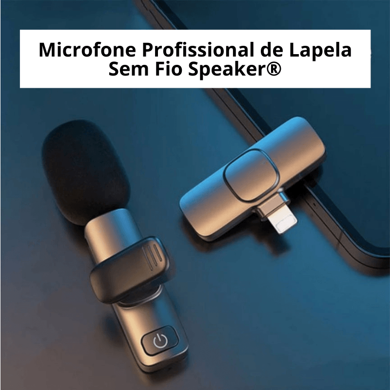 Microfone Profissional De Lapela Sem Fio Speaker® - Lojas Promorin