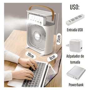 Mini Ar Condicionado e Umidificador Portátil 4 em 1 Fresh Wind - Lojas Promorin