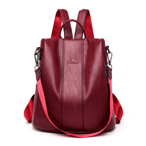 Mochila Feminina Anti Furto de Couro Carolina™ - Lojas Promorin