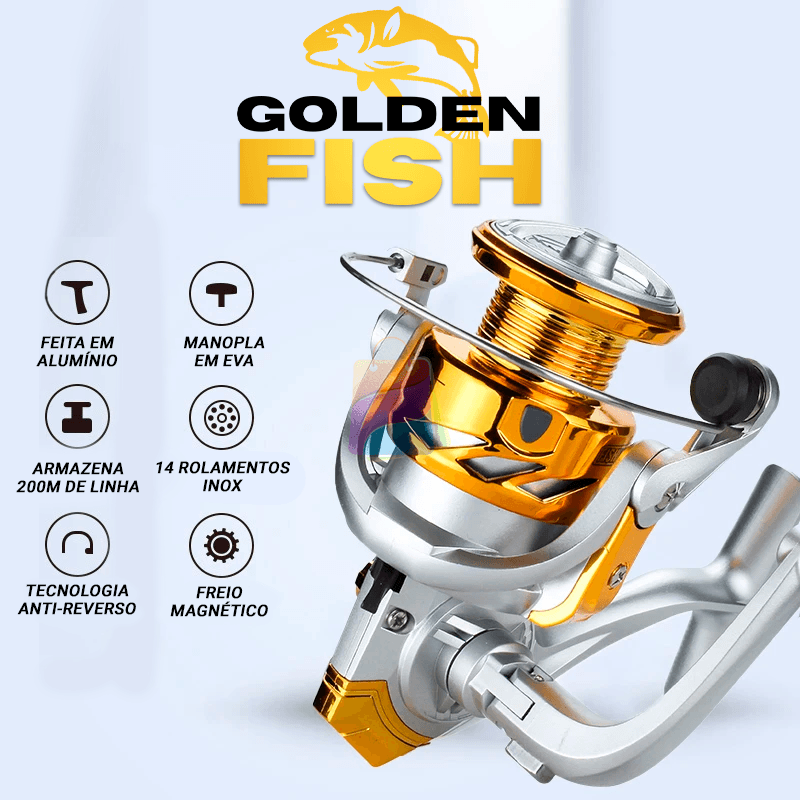 Molinete Profissional de Pesca com 12Kg Drag | Golden Fish - Lojas Promorin