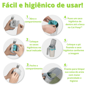Pá Higiênica Para Gatos CAT POOP Com Sacos Embutidos Autolimpante - Lojas Promorin