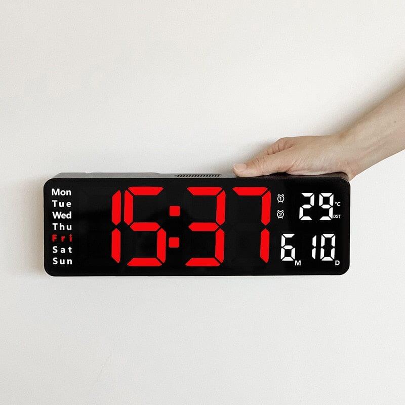Relógio Digital de Parede com Controle Remoto e Alarme - Lojas Promorin
