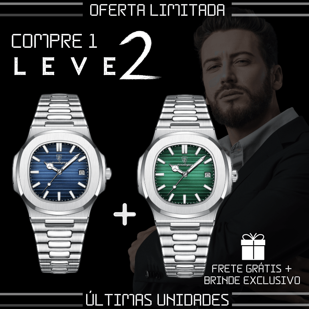 Relógio Masculino Fusion Luxury + Brinde Exclusivo! (COMPRE 1 LEVE 2) - Lojas Promorin