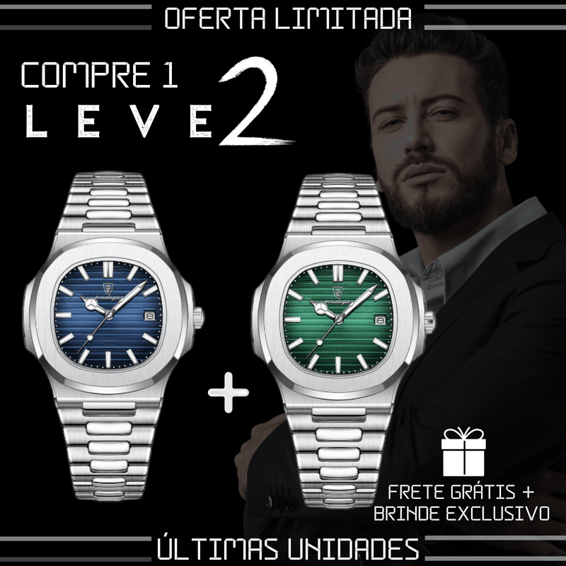 Relógio Masculino Fusion Luxury + Brinde Exclusivo! (COMPRE 1 LEVE 2) - Lojas Promorin