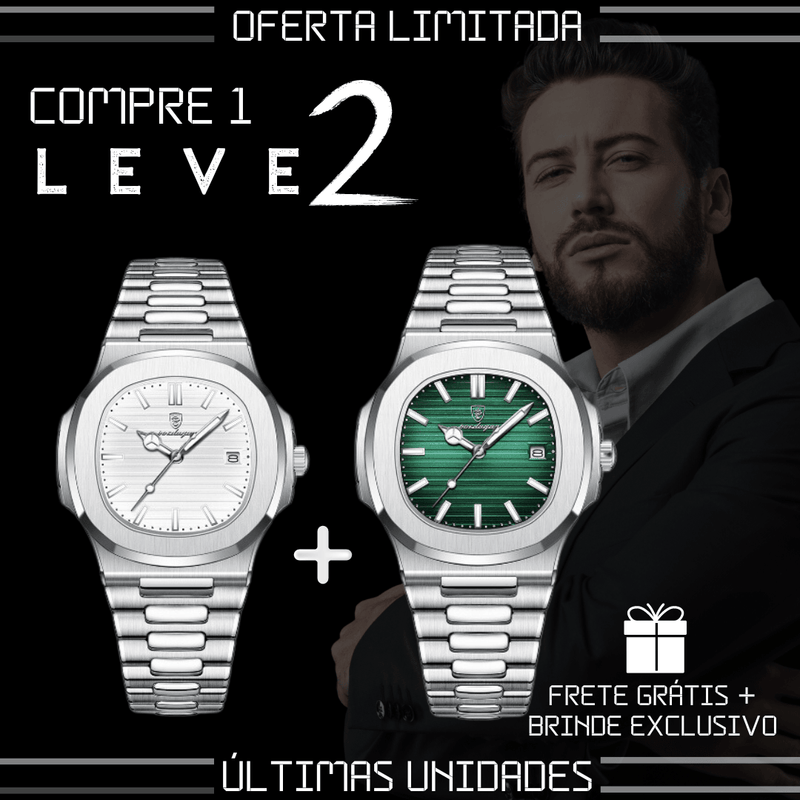 Relógio Masculino Fusion Luxury + Brinde Exclusivo! (COMPRE 1 LEVE 2) - Lojas Promorin
