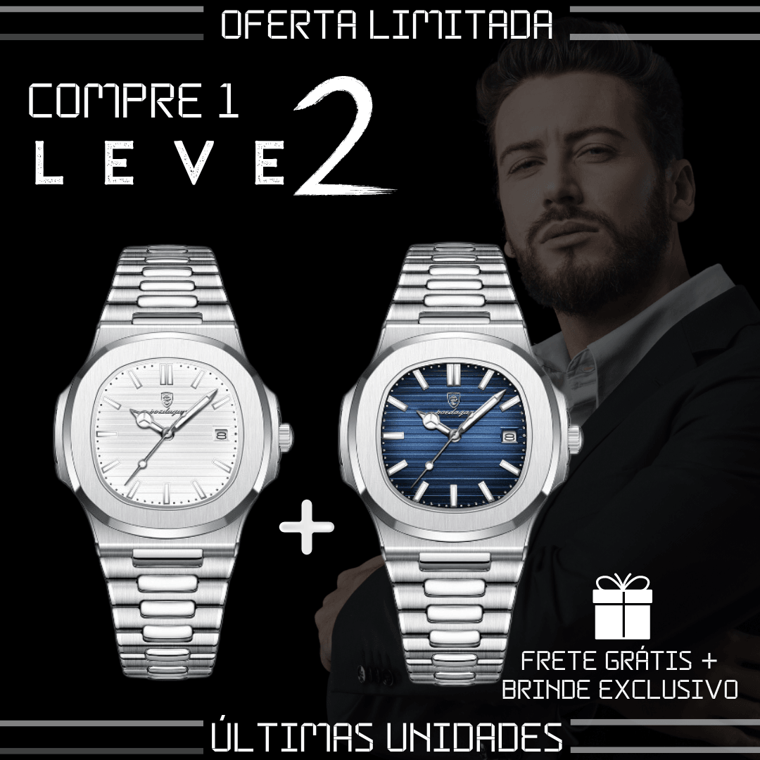 Relógio Masculino Fusion Luxury + Brinde Exclusivo! (COMPRE 1 LEVE 2) - Lojas Promorin