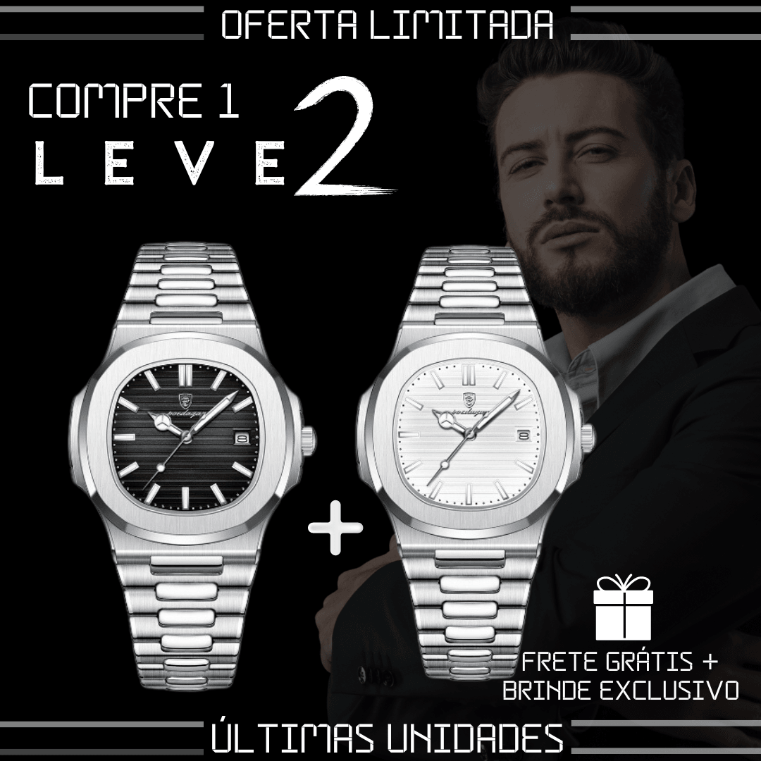 Relógio Masculino Fusion Luxury + Brinde Exclusivo! (COMPRE 1 LEVE 2) - Lojas Promorin