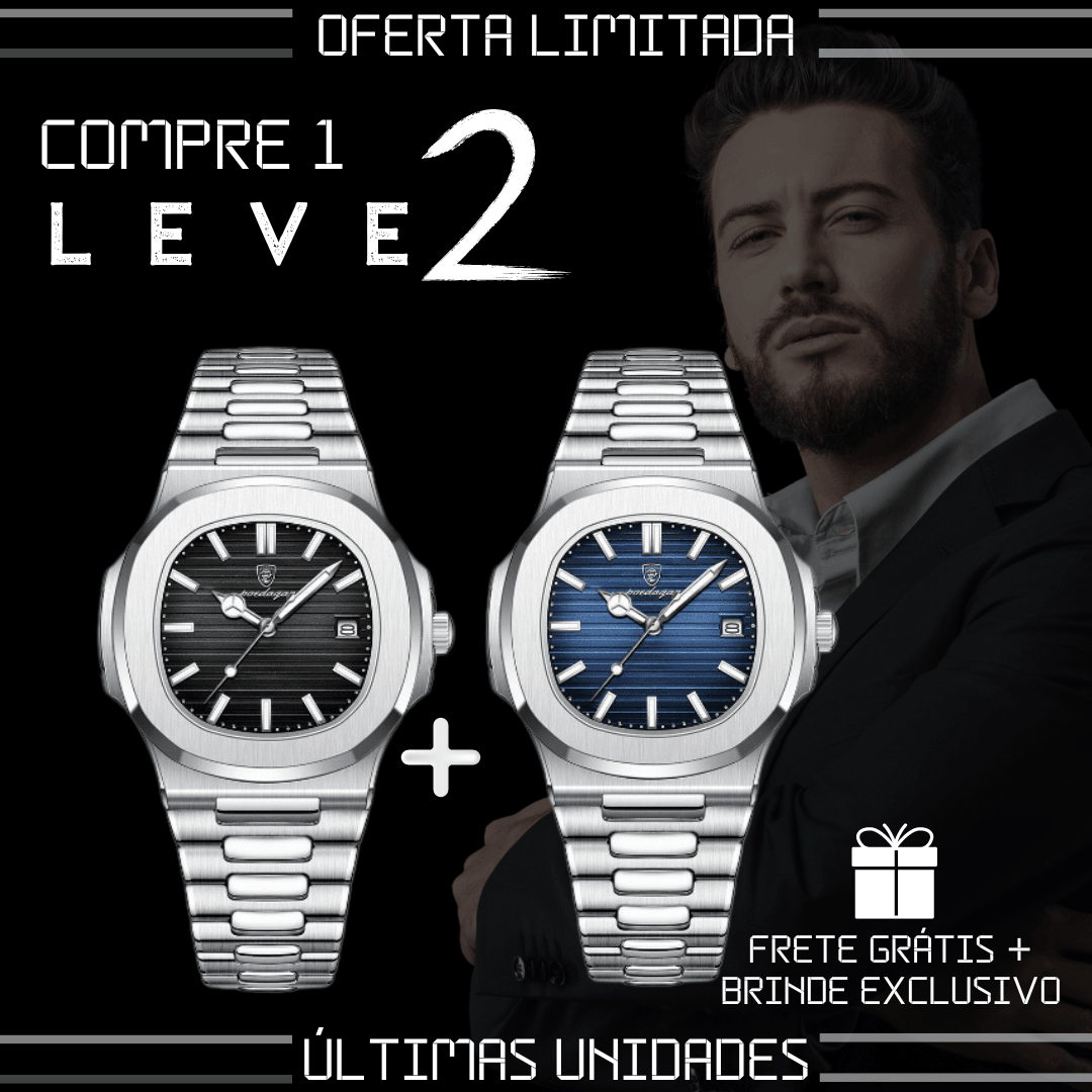 Relógio Masculino Fusion Luxury + Brinde Exclusivo! (COMPRE 1 LEVE 2) - Lojas Promorin