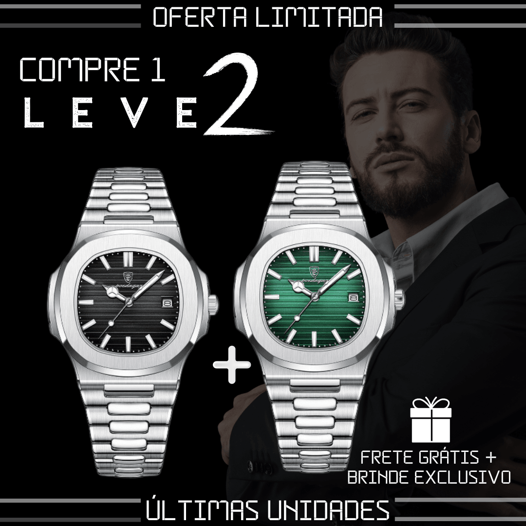 Relógio Masculino Fusion Luxury + Brinde Exclusivo! (COMPRE 1 LEVE 2) - Lojas Promorin