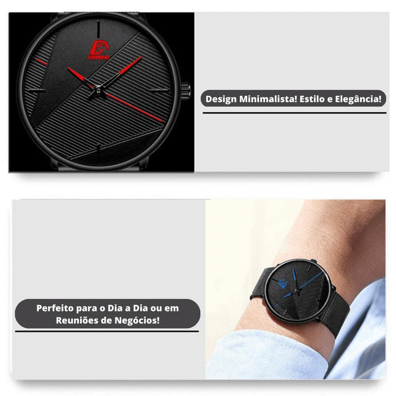 Relógio Minimalista com Movimento de Quartzo MINIMAL - Lojas Promorin