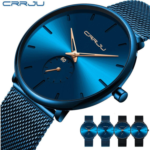 Relógio Minimalista CRRJU MINIMAL - Movimento de Quartzo, Ultra fino e Resistente - Lojas Promorin
