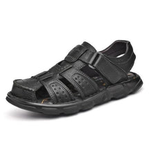 Sandália de Couro Masculina Anti Stress com Velcro - Lojas Promorin