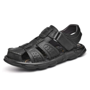 Sandália de Couro Masculina Anti Stress com Velcro - Lojas Promorin