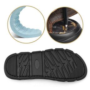 Sandália de Couro Masculina Anti Stress com Velcro - Lojas Promorin