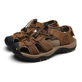 Sandália de Couro Masculina Ortopédica Antiderrapante - Lojas Promorin