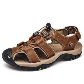 Sandália de Couro Masculina Ortopédica Antiderrapante - Lojas Promorin
