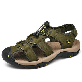 Sandália de Couro Masculina Ortopédica Antiderrapante - Lojas Promorin