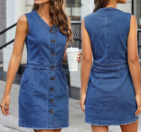 Vestido Jeans Denim Elegante - Lojas Promorin